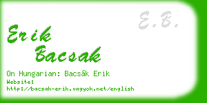 erik bacsak business card